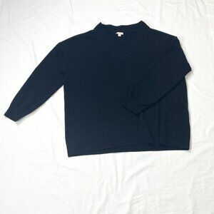 Gap Designed & Crafted XL Sweater Extra Large True Black V-Neck Long Sleeve Knit